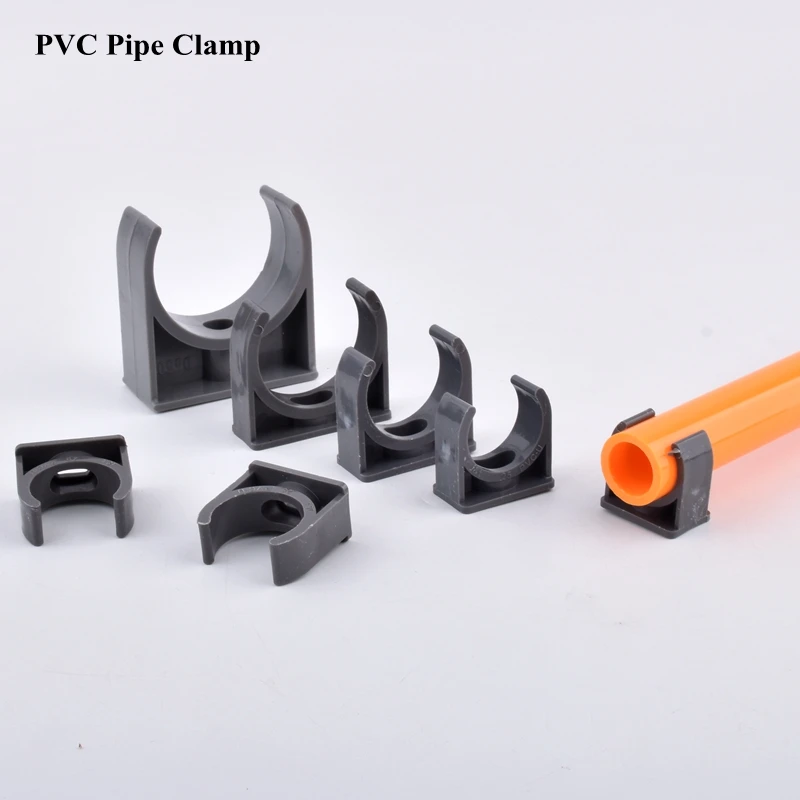 2~10Pcs 20~40mm PVC Pipe Clamp Aquarium Fish Tank Tube Clip U-Type Brace, Garden Watering Irrigation Pipe Support Retainer Joint