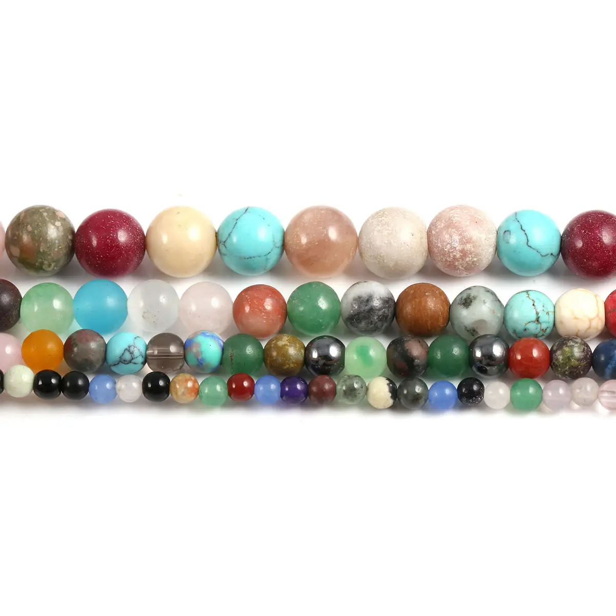 Natural Stone Beading Mixed color beads Round Loose BeadsIsolation beads  for DIY Elegant Necklace Bracelet Jewelry Making