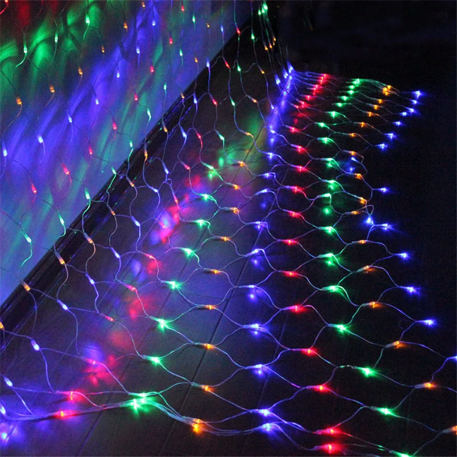 Imagem -05 - Impermeável Net Led String Lights Lâmpada de Jardim Decoração de Natal Ano Novo Festa de Casamento Modos 220v Plug ue 2x2m 3x2m