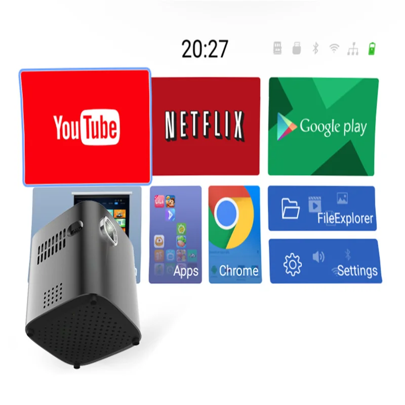 Умный мини-проектор AYISA, 4K телефон, Портативный Pico Cube LED DLP Android, беспроводная поставка с завода, проекторы для кино