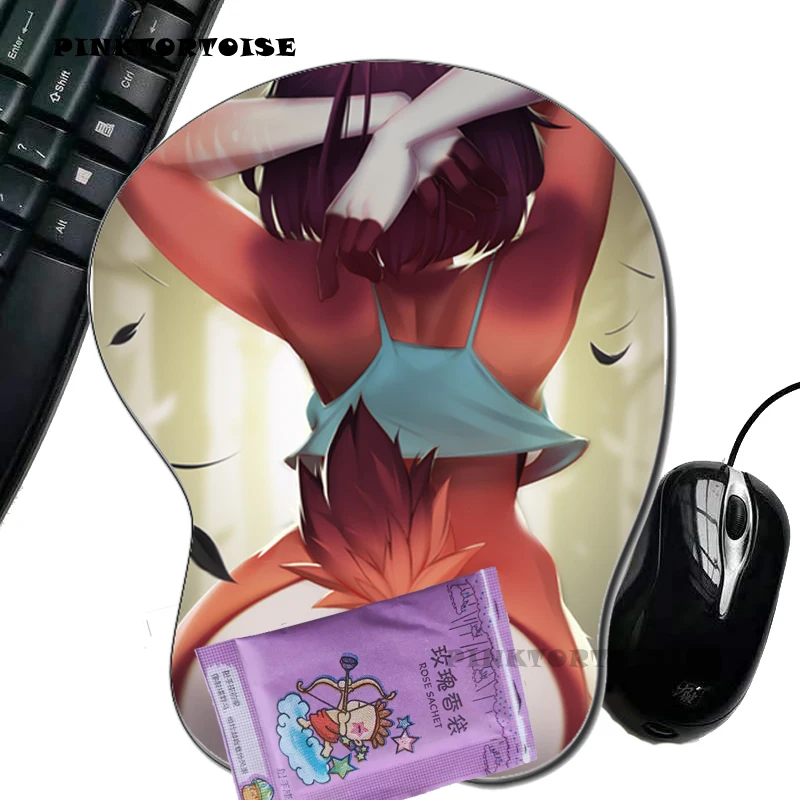 

PINKTORTOISE carton Anime 3D Butt Mouse Pad with Silicone Wrist Rest Mousepad Chest Mouse Hand PC Office Comic Mouse mat