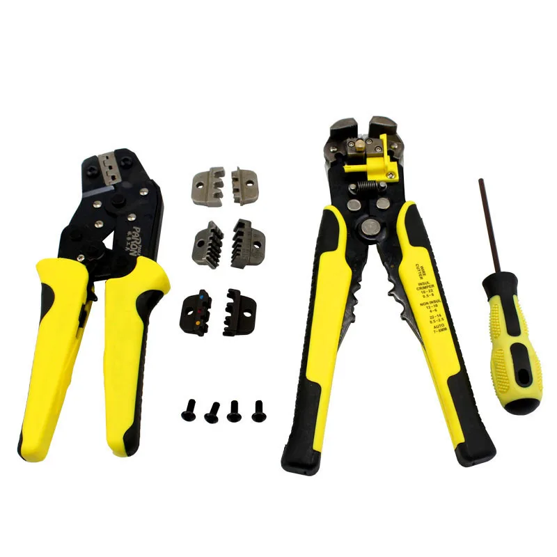 

Multifunctional suit wire stripper crimping tool 0.14-6mm2 voltage regulating range ratchet wire crimper combination set