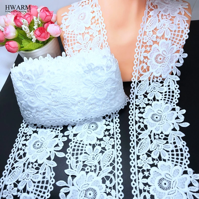 lace fabric ribbon 5yard 9.3cm High Quality arts craft sewing trim wedding dress accessories DIY women skirt decoration LACE