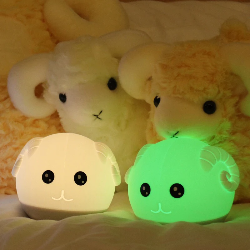 C2 Sheep bleating night lights timer Touch emotional lamp Tumbler Decompression artifact Rechargeable night light for kids rooms