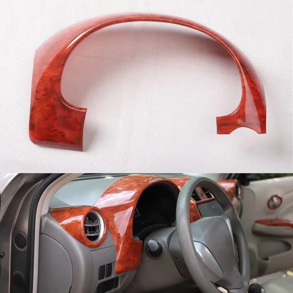 New ABS Auto Moldings For Nissan Sunny 2014 2015 2016 LHD Dashboard Instrument Decoration Cover Trim Strips Car Styling