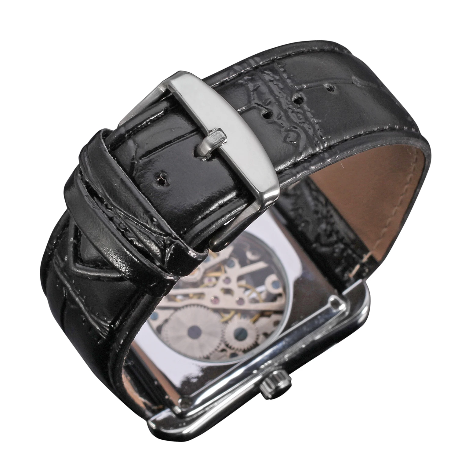 T-WINNER Watch Rectangular mechanical Watch Men's Watch Gold Belt Wrist Watch Hollow hand Mechanical watch