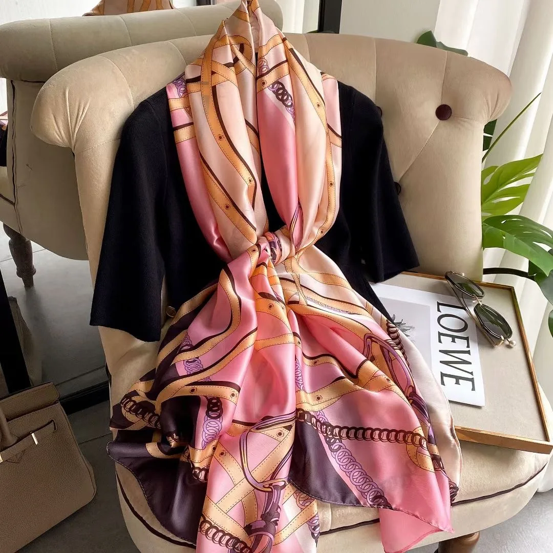 180*90cm Brand Summer Women Scarf Fashion Quality Soft Silk Scarves Female Shawls Foulard Beach Cover-Ups Wraps Silk Bandana