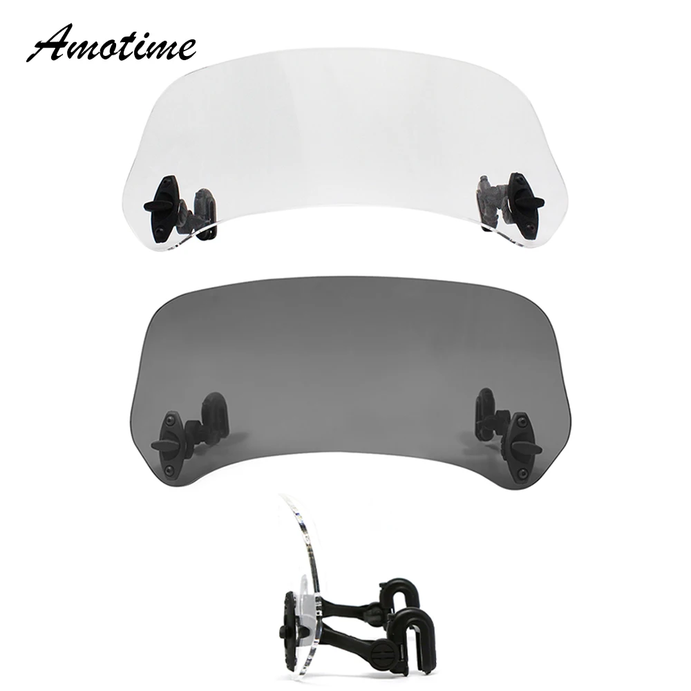 Motorcycle Universal windshield Clamp-On Variable Windscreen Spoiler Extension For R 1200GS F800GS For Tmax For BMW For Yamaha