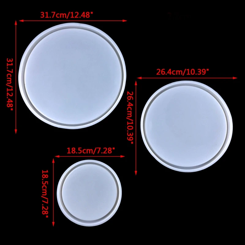لتقوم بها بنفسك كبيرة مستديرة الشكل لوحة قالب تخدم صينية مجوهرات تخزين لوحة العشاء طبق سيليكون قالب ديكور المنزل الحلي S/M/L