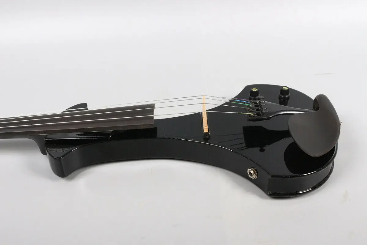 4 String  BLACK  4/4 Electric Violin Silent Solid wood Nice Tone Free Case #EV24