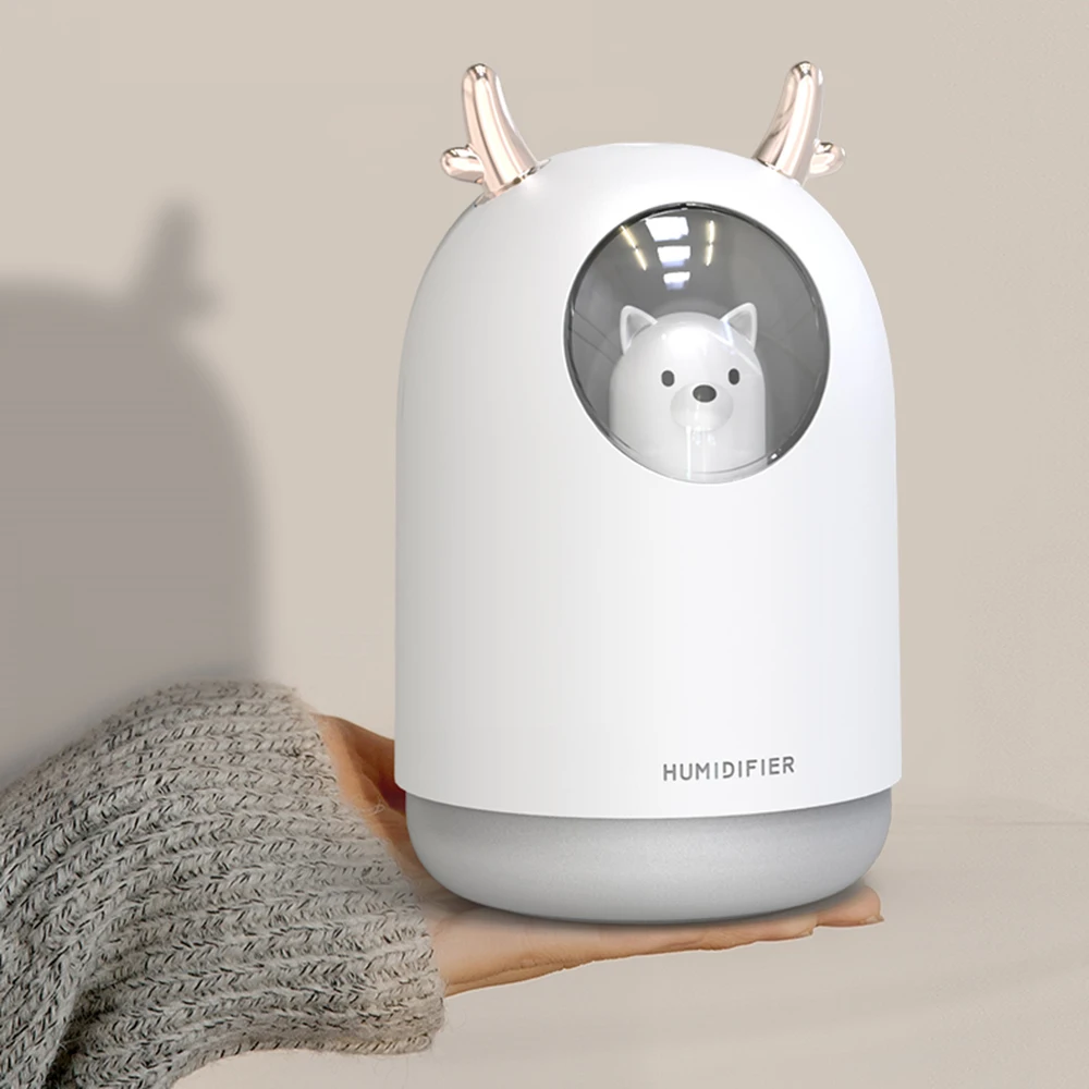 3-in-1 Umidificatore Piccolo Umidificatore Portatile 300ml USB 7 Colori HA CONDOTTO LA Luce di Notte umidificatori Ultra-tranquillo con Simpatico Orso