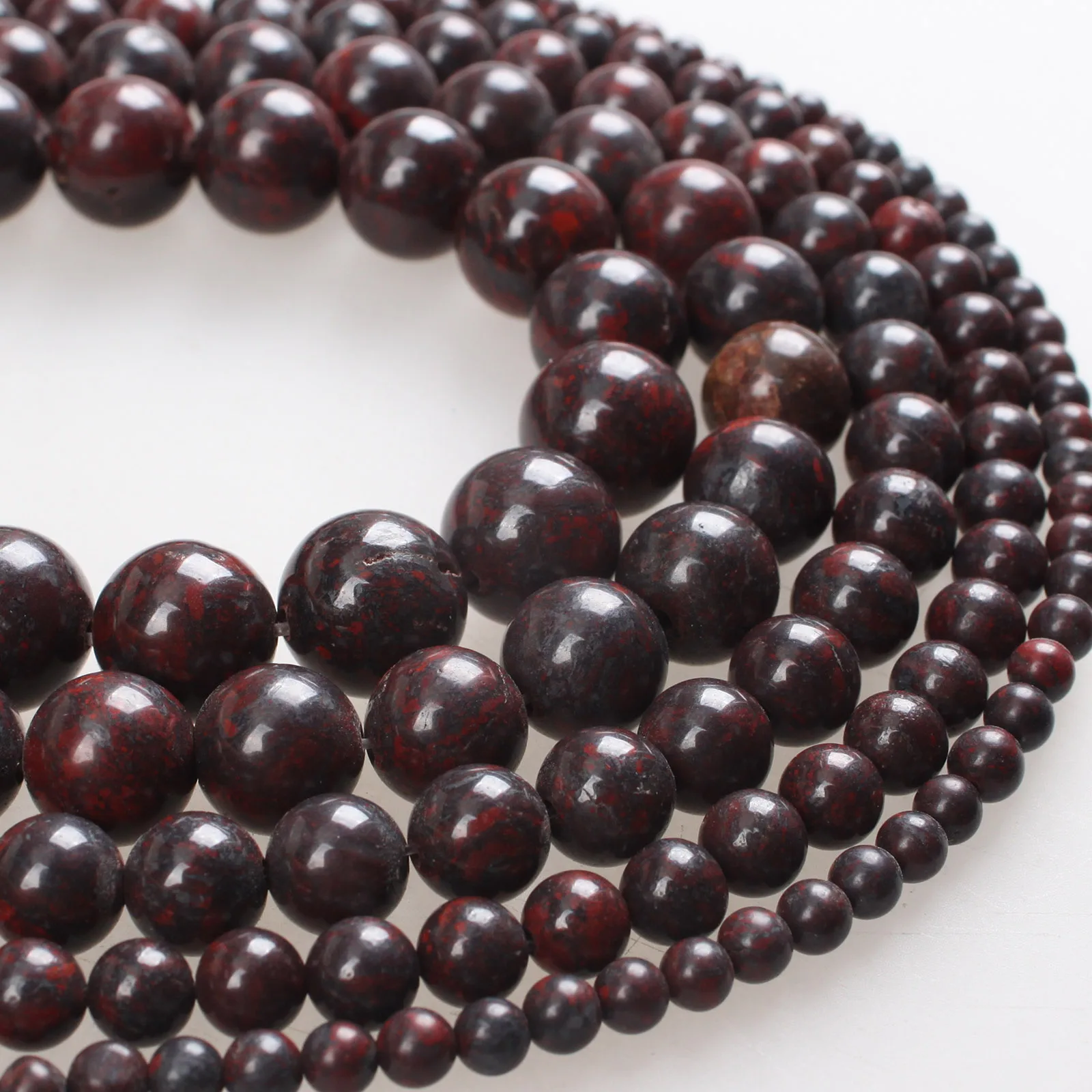 Natural Stone Beads Red Brecciated Jasper Stone Beads Round Loose Beads 4 6 8 10 12mm Beads For Diy Jewelry Making