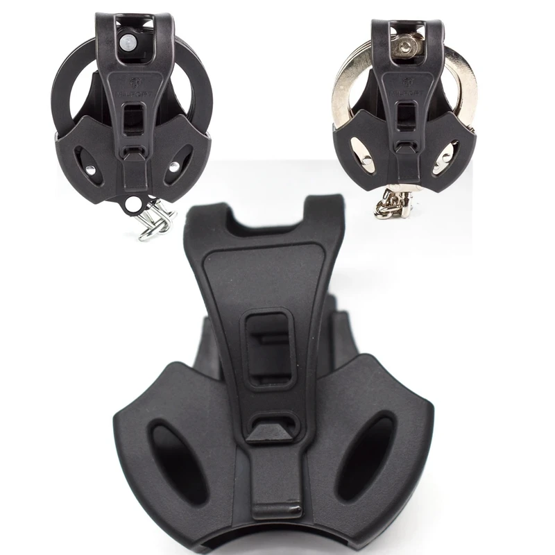 Taktyczne polowanie otwarte etui na mankiety pasuje do standardowych kajdanek na pasek 5,5 cm do kabury bezpieczeństwa do treningu Airsoft
