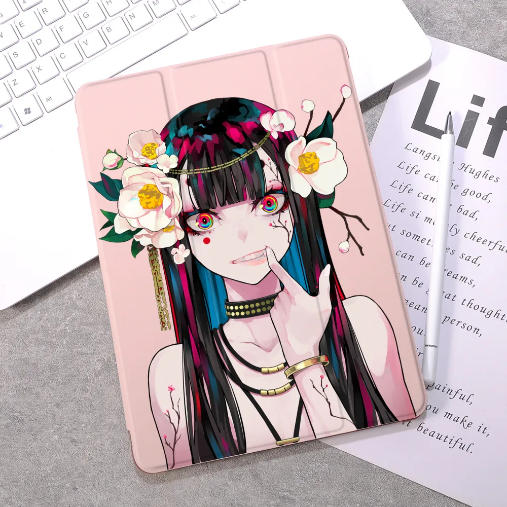 

Anime Girls for iPad Air 2 Case 12.9 Pro Funda 10.2 8th 2020 Air 4 Pro 11 Mini 5 With Pencil Holder For iPad 7th 6th Cover 10.5