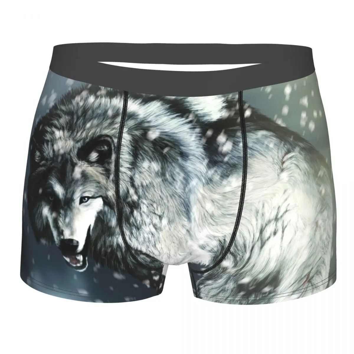 

Animal - Wolf Underpants Breathbale Panties Male Underwear Print Shorts Boxer Briefs