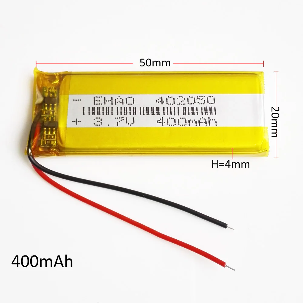 Lot 5 PCS EHAO 402050 3.7V 400mAh Lithium Polymer LiPo Rechargeable Battery For Mp3 GPS PSP bluetooth mobile electronic part