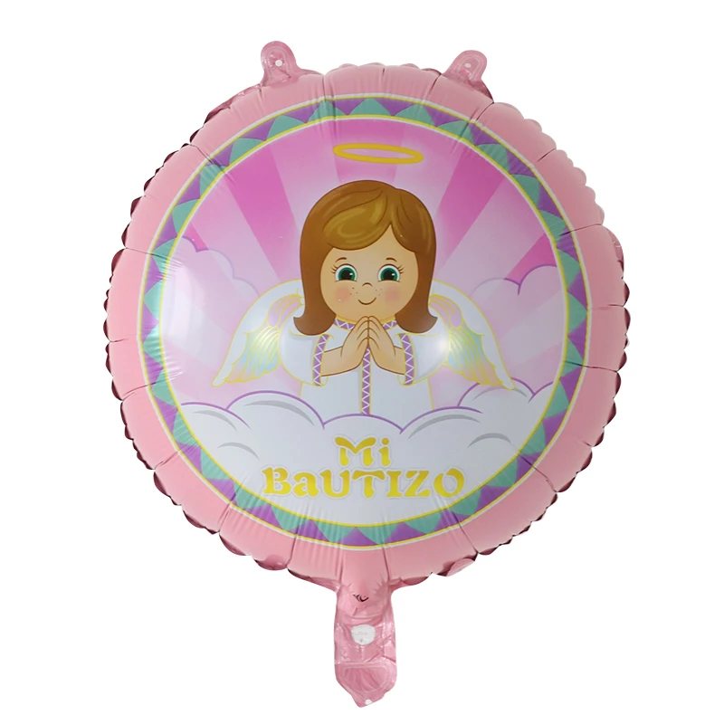 10pcs 18inch Boy Girl Baptism Balloons Happy Christening Mi Primera Comunion Baby Shower Party Decoration My Baptism Air Globos