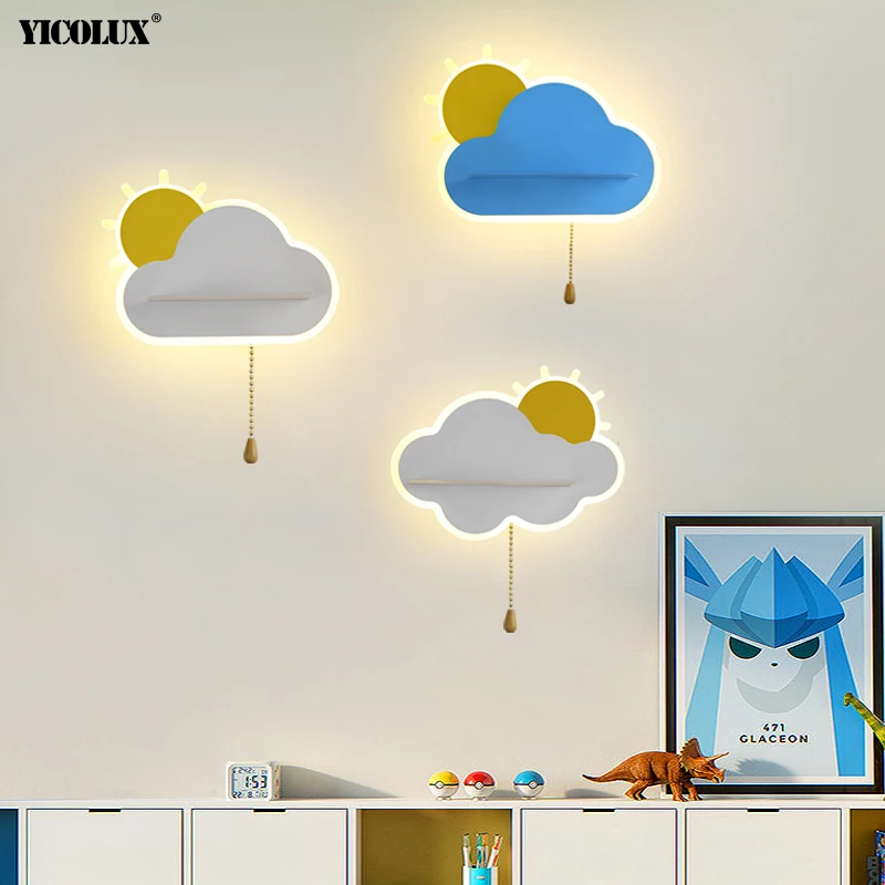 

Modern Wall Lamps Cloud Shape Home Decoration Light For Living Room Bedroom Bedside Aisle with switch Luminarie Indoor Lighting