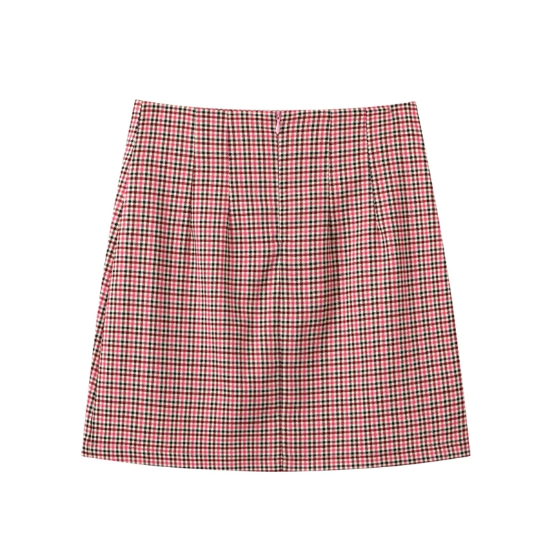 Slim Girls Plaid Pencil Skirt 2022 Summer Fashion Ladies Split Mini Skirts Vintage Women Sweet Skirt Streetwear Sexy Female Chic