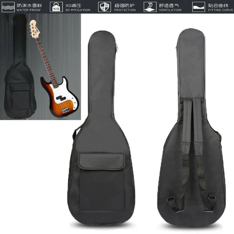 Double Straps Padded Waterproof Electric Bass Guitar Bag Soft Case Gig Bag Case