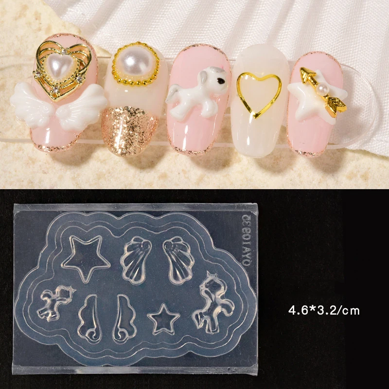 3D Silicone Nail Accessories Carving Mold Butterfly Cute Rabbit Mould Stamping Plate Nails Stencils DIY UV Gel Manicure Tools