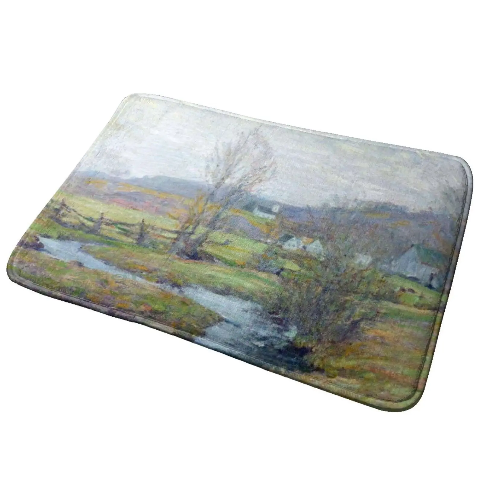 Landscape Early Spring Pleasant Valley Lyme , Oil Based Paint Entrance Door Mat Bath Mat Rug William Morris Hd Wallflower