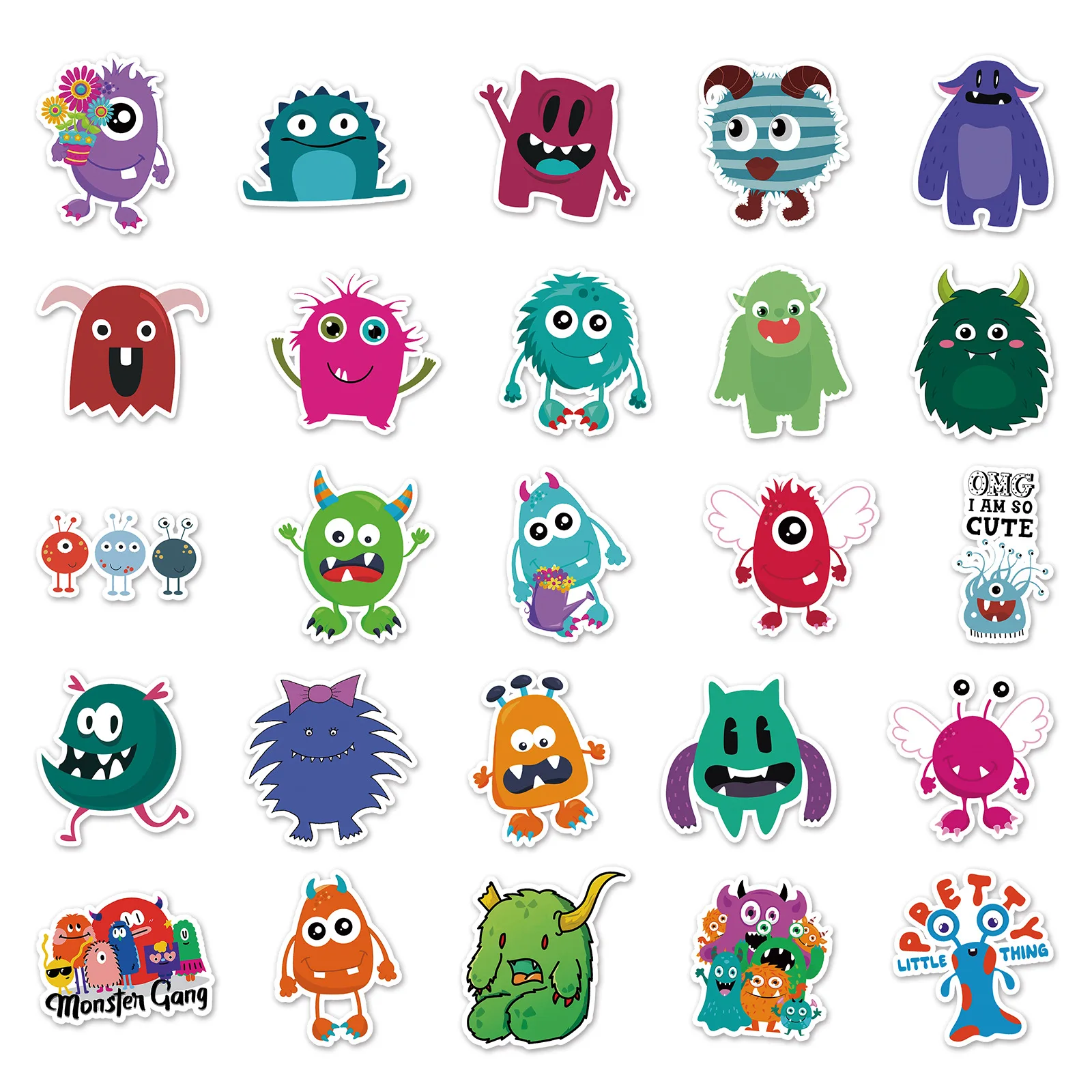 10/30/50PCS Small Monster Cartoon Cute Reward iPad Graffiti Waterproof Sticker Suitcase Notebook RefrigeratorHelmetWholesale