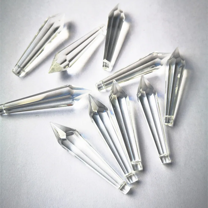 Top Quality 100pcs 63MM Clear Chandelier K9 Crystal Glass Lamp Prism (Free Ring) For Candelabra Ceiling Light Wedding Decoration