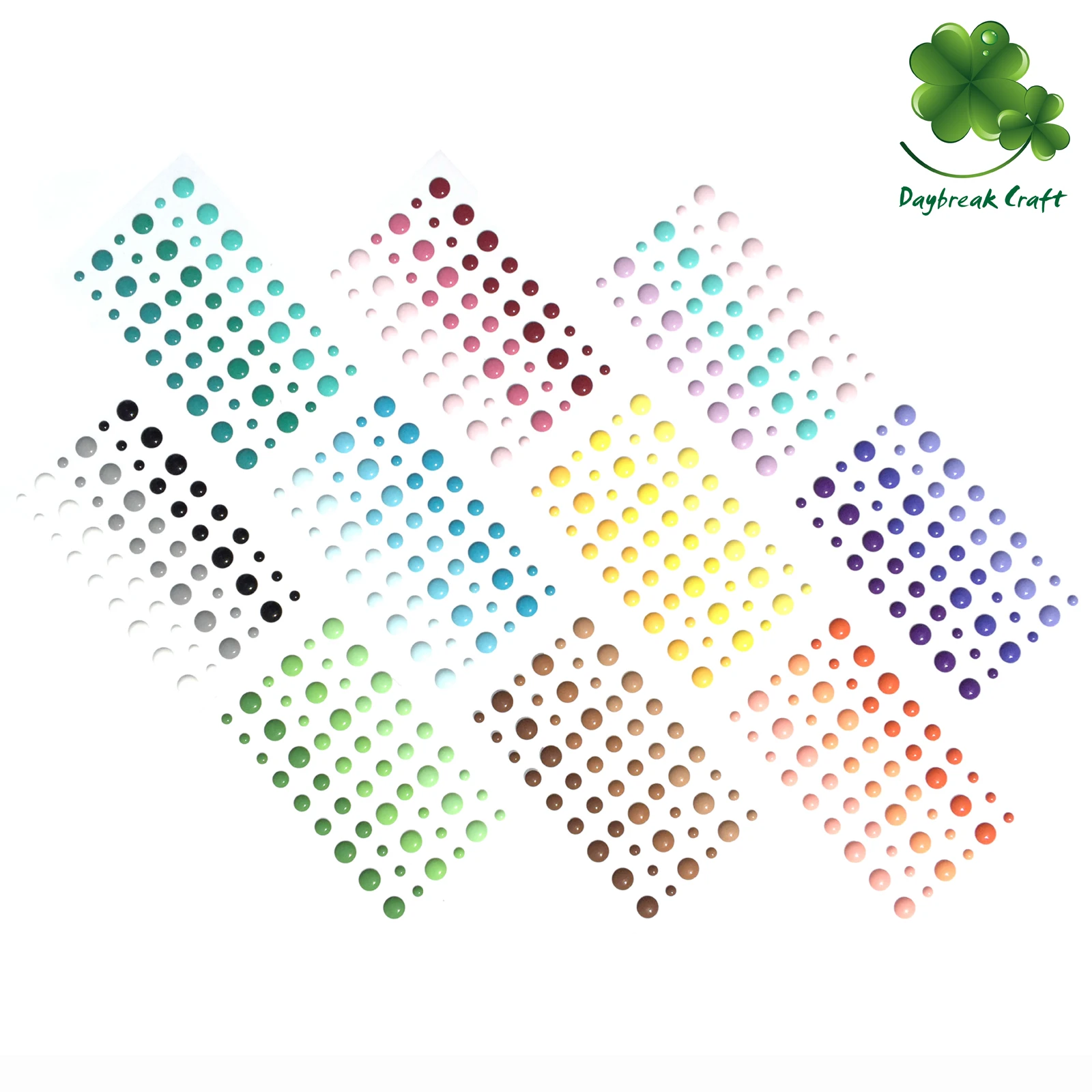 (50 Sheets/lot) 54Pcs Round Assorted Size Self Adhesive Enamel Dots For Scrapbooking