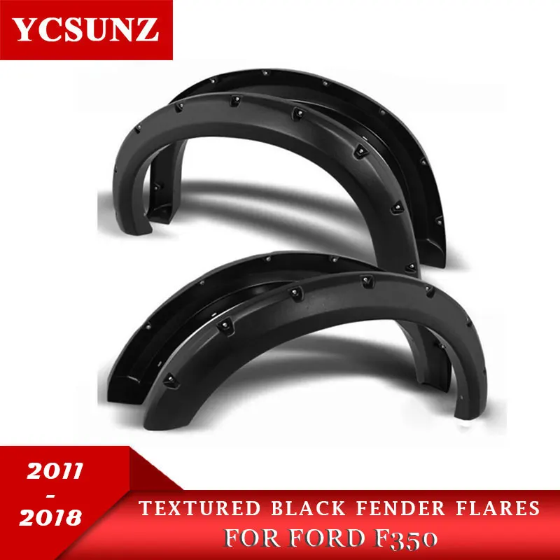 Wheel Arch Mudguards Fender Flares For Ford F250 F350 2011 2012 2013 2014 2015 2016 2017 2018 With Bolt Nuts Pickup Truck Ycsunz