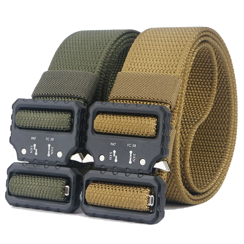 Ceinture Militaire Tactique en Nylon avec Boucle en Alliage, Accessoire de Sécurité pour l'Escalade en Plein Air, Portable, Respirant, à la Mode, Déverrouillage Rapide