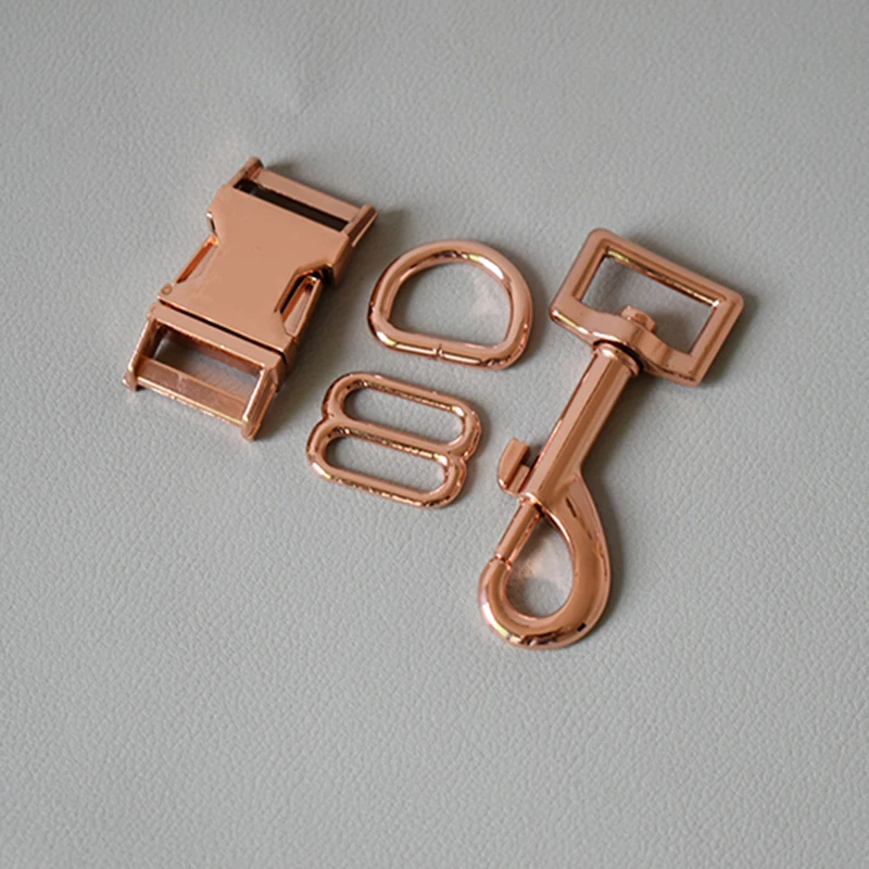 

50 sets metal buckle 8 button D ring metal dog clasp 20mm webbing metal DIY pet collar strap bag belt accessory