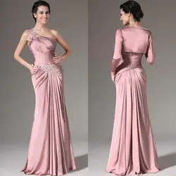 Dusty Rose Mother of the Bride Dress Satin Two-Pieces With Jacket Applique Wedding Party Mother Celebrity Mermaid Prom Gown New