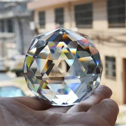 New Photography Faceted Crystal Ball Feng Shui Paperweight Decorative Glass Ball Shiny Transparent crystal solid faceted ball