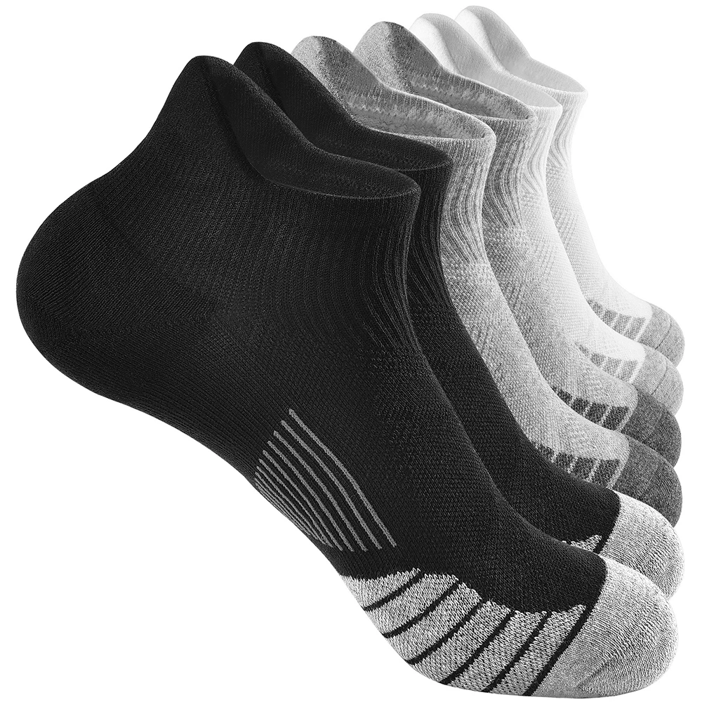 

Cushioned Ankle Socks for Men, Athletic Running Socks, 6 Pairs