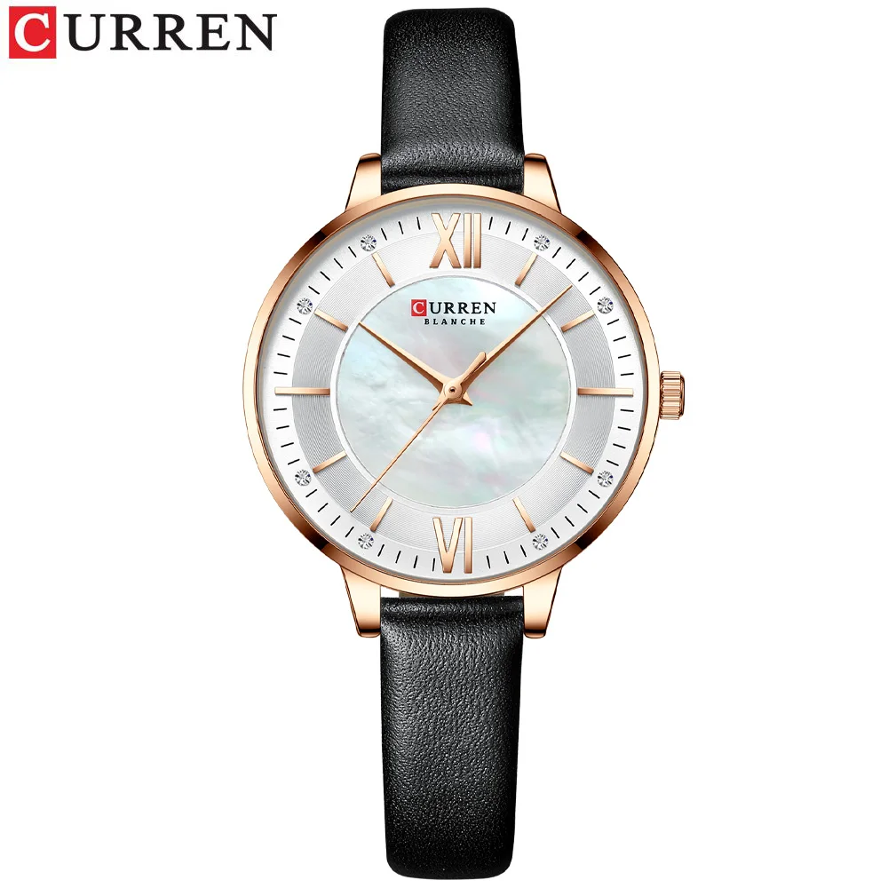 CURREN Marken-Damenuhren 2021, luxuriöse, elegante Damen-Armbanduhr mit Lederarmband, Königsblau, Часы Жukusadda 3