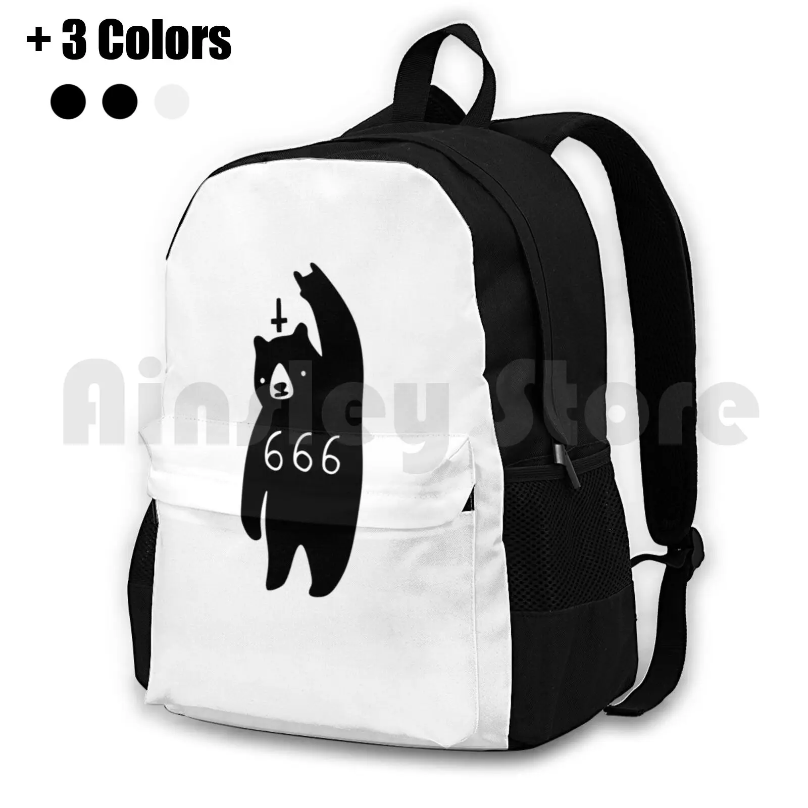 Black Bear Metal Outdoor Hiking Backpack Riding Climbing Sports Bag Bear Black Bear Blackest Bear 666 Satan Devil Funny Devil