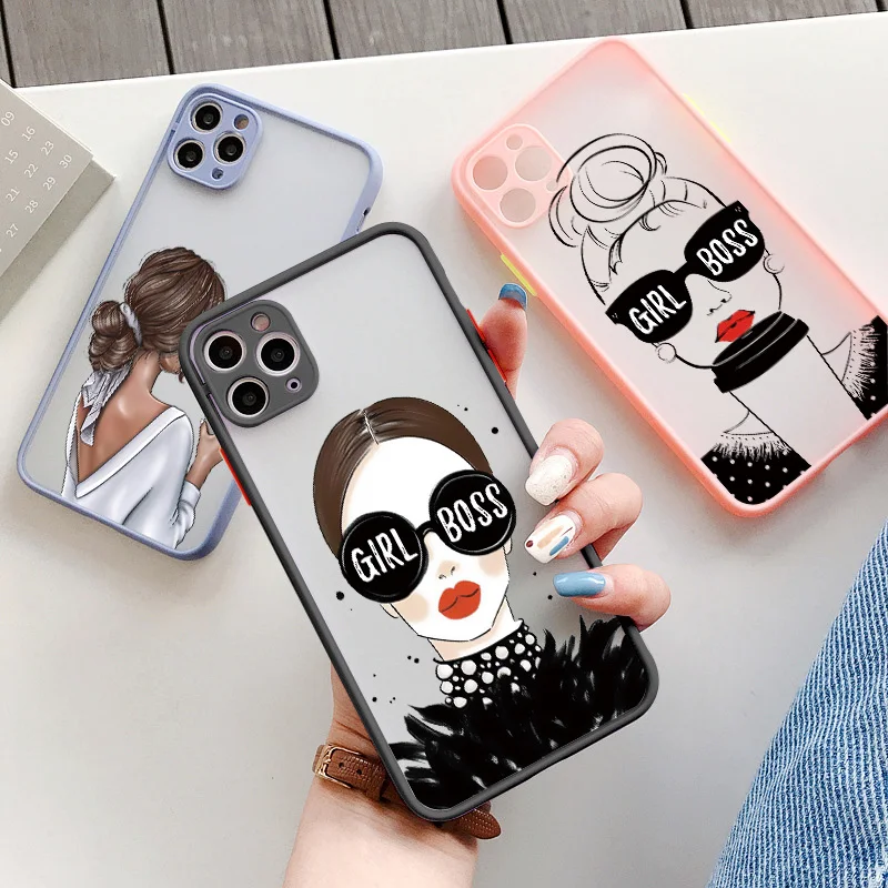 Girl Boss Women Coffee Phone Case For iphone 16 12 11 14 13 15 Pro Max X XS XR SE 2020 7 8 Plus Fashion Lady High Heel Covers