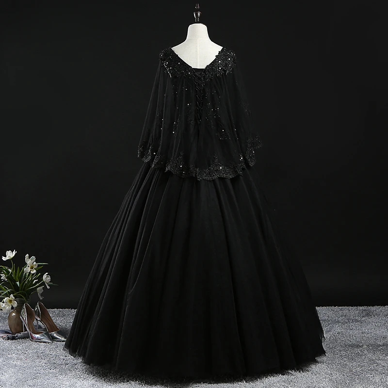 2023 Nieuwe Collectie Black Quinceanera Jurken Volledige Mouw V-hals Kralen Plus Size Baljurk Prom Party Jurken Vestido 15 Anos