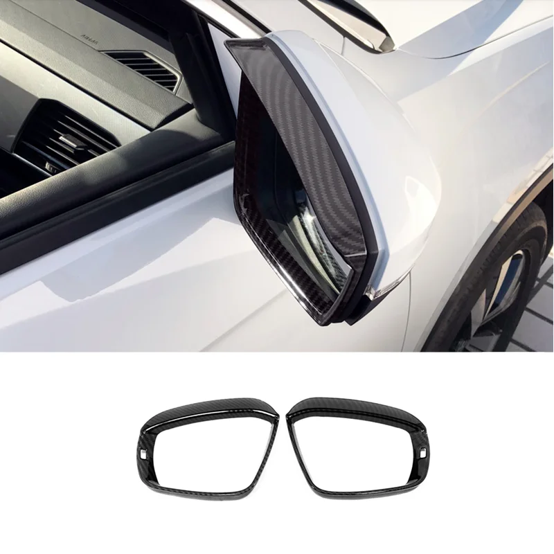 

For vw T-ROC TROC T ROC 2017 2018 2019 Accessories Car side door rearview mirror block rain eyebrow Cover Trim ABS Carbon Fiber