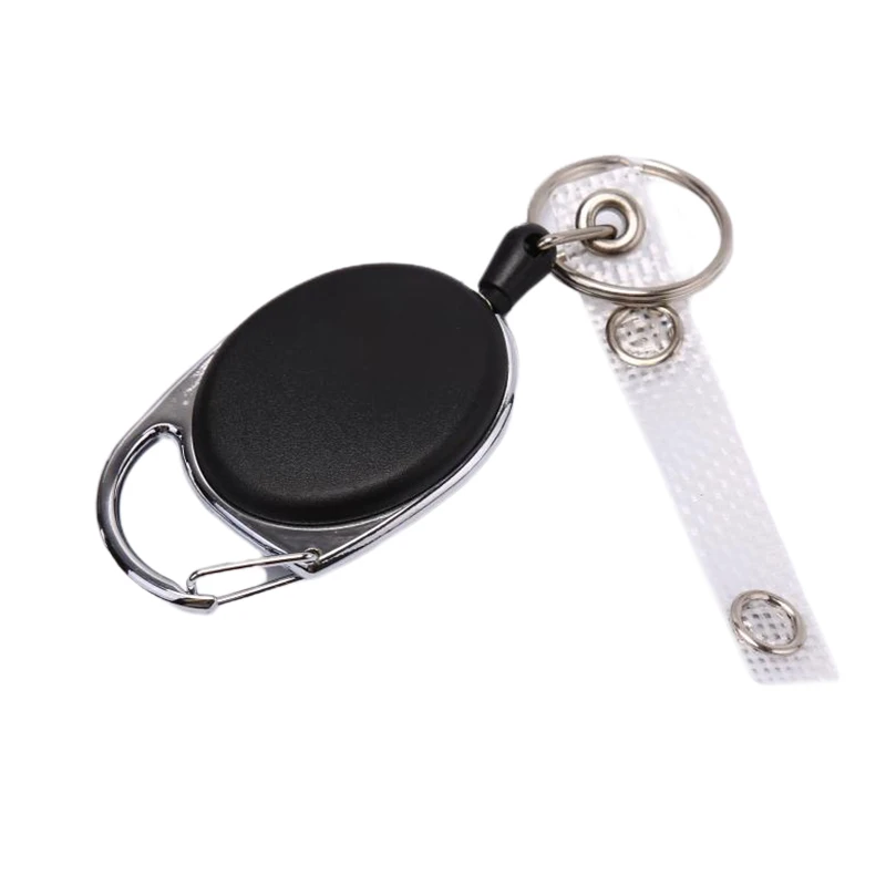 

1Pcs Retractable Pull Badge Reel Zinc Alloy Reel Recoil Belt Key Ring Chain Clip Plastic ID Lanyard Name Tag Card Badge Holder