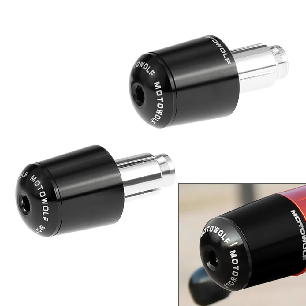 1Pair Universal Motorcycle Motorbike Aluminum Handlebar Bar Ends Plugs Grip Caps Pair of Universal Motorcycle Motorbike Alumi