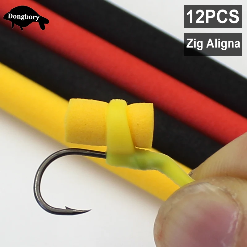 12PCS Carp Fishing Zig Aligna Kit Accessories EVA Foam Stick Boilies with Zig Rig Tooks for Carp Bait Fishing Method Feeder Tool