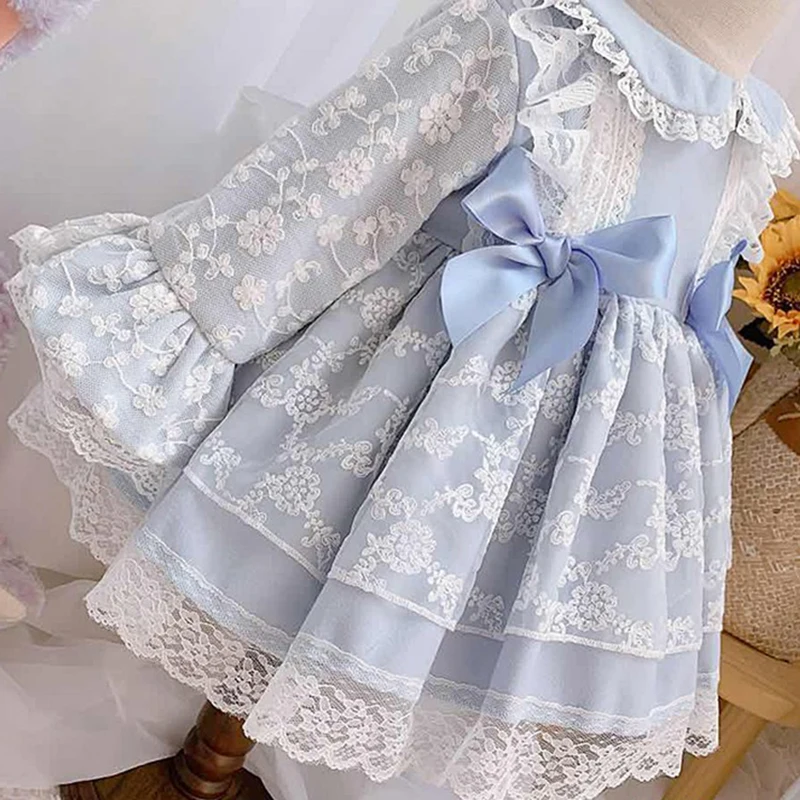 Baby Girl Vintage Dress Children Spanish Lolita Dresses Infant Christening Birthday Ball Gowns Little Girls Princess Vestidos