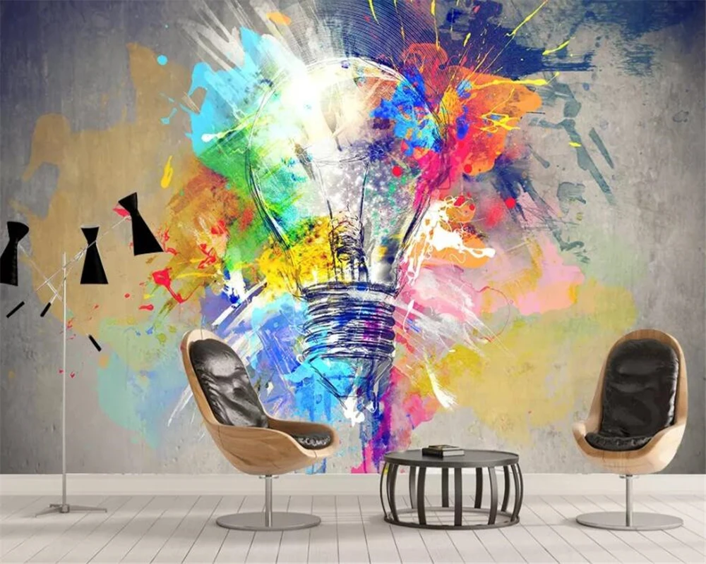 

Beibehang на заказ, скандинавское абстрактное искусство, картина маслом, танцевальная комната, магазин чая с молоком, цветные обои для отеля, papel de parede papier peint