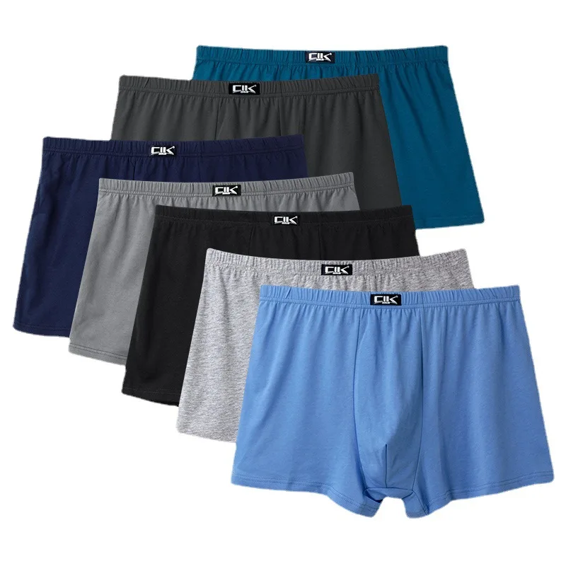 100% cotton Big size underpants men\'s Boxers plus size large size shorts breathable cotton underwear 5XL 6XL 4pcs/lot