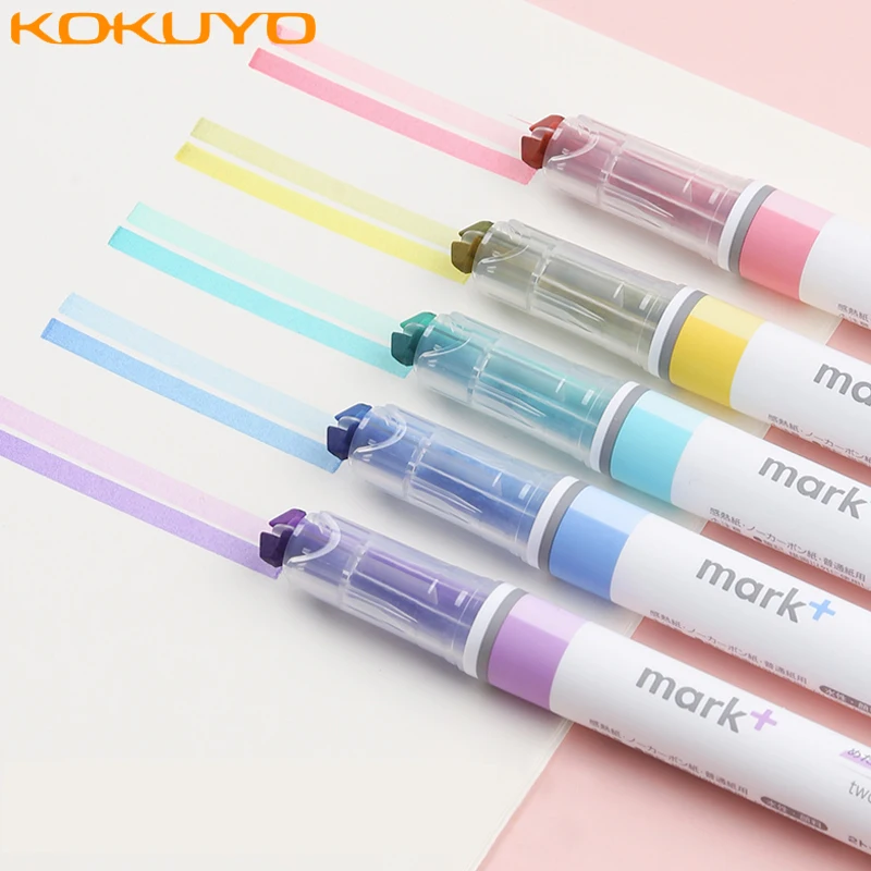 KOKUYO Beetle A Two-color Highlighter Color Marker Pen Student Office Stationery Light Color Dark Dark Thick Pen