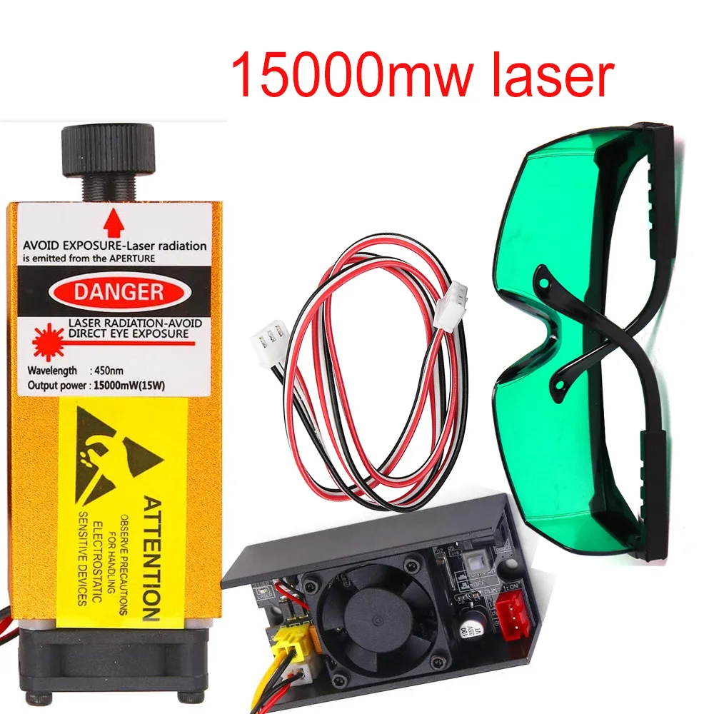 1000Mw ~ 15W โมดูลเลเซอร์450NM เลเซอร์สีฟ้าแกะสลักเลเซอร์ชุดหลอดเลเซอร์ฟรีสำหรับ2/3แกนเลเซอร์เครื่อง