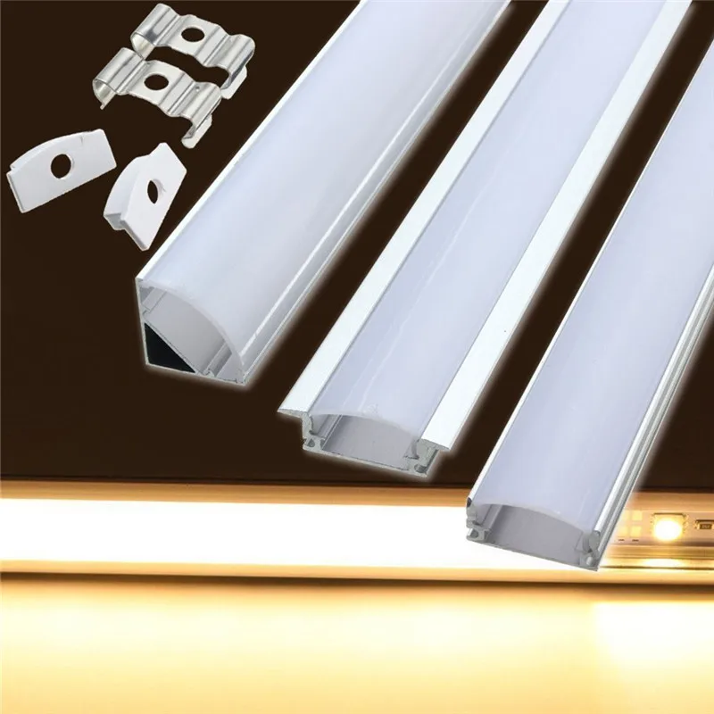 30/50cm LED Bar Lights U/V/YW-Style Shaped For LED Strip LightAluminum Channel Holder Milk Cover End Up Lighting Accessories