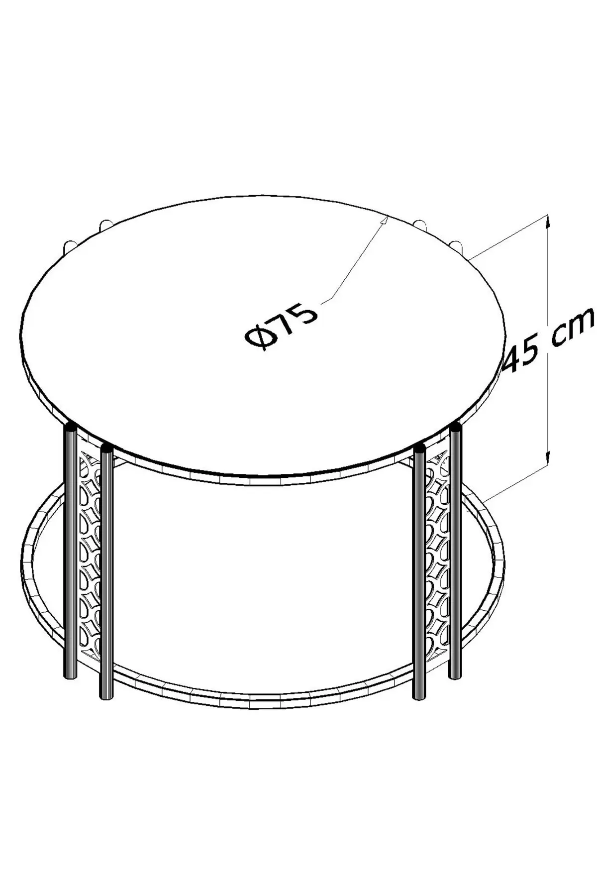 Black Marble Pattern Barlas Lux Stylish Gold Medium Coffee Table